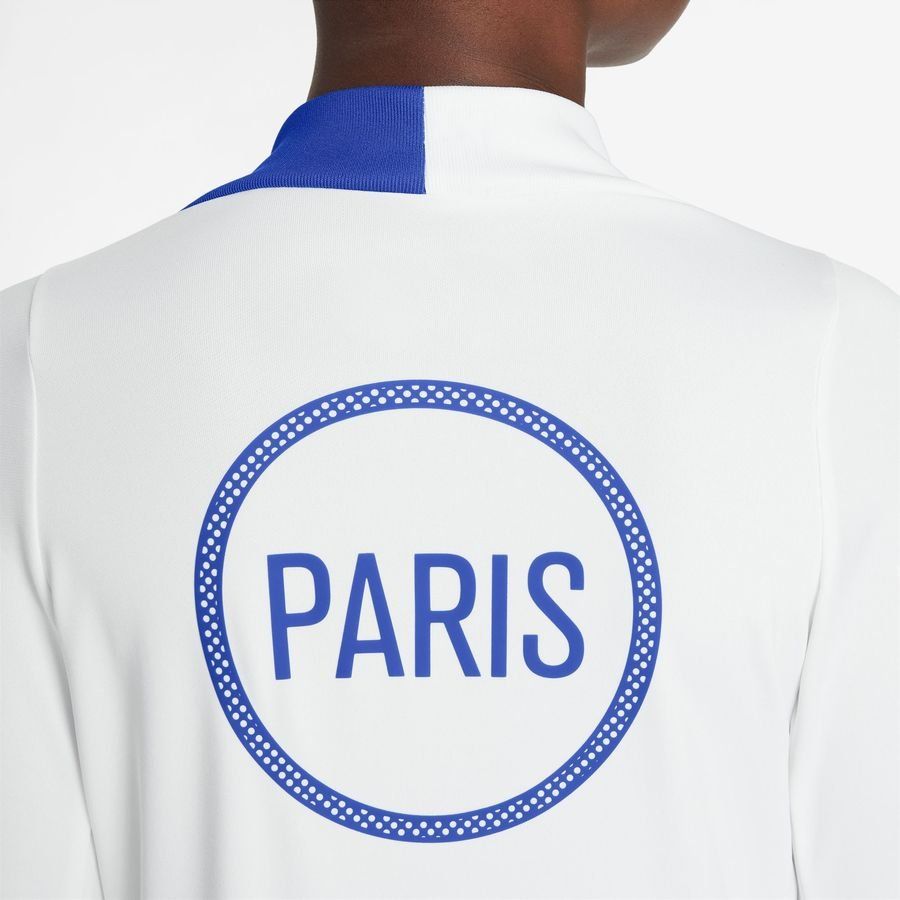 Paris Saint Germain Training Shirt Dri-FIT Strike Drill 3rd - White/Hyper Royal/Global Red Kids-SoccerKits Hub | Buy Soccer Jerseys Online